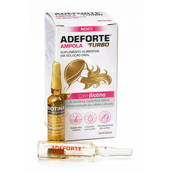 Adeforte Turbo Contém 1 ampola Adeforte + 1 ampola de Biotina com 3ml cada