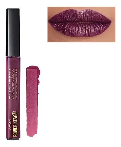 Avon Power Stay Batom Líquido Matte Glitter Effect Cor Marsala Radiante