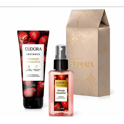 Kit Presente Morango Irresistível - BodySpray 75ml + Hidratante Corporal 75ml