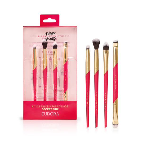 Kit Pincéis para Olhos Secret Pink Niina Secrets