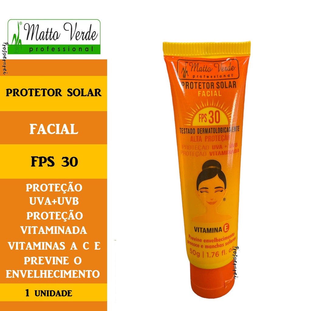 Protetor Solar Facial FPS 30 Matto Verde Bisnaga