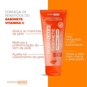 Sabonete Anti-Idade e clareador Vitamina C - Dermachem