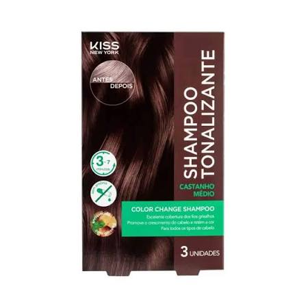 Shampoo Tonalizante Color Change - Kiss New York CASTANHO MÉDIO